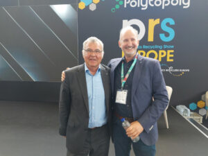 F.l.t.r.: Dr Karl Hagspiel, Senior Circular Economy Expert at Alpla and Casper van den Dungen, Vice President Plastics Recyclers Europe at the PRSE in Amsterdam 2023
